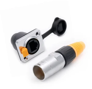 RJ45 Waterproof Connector Sockets RJ45 Female Connectors Ethernet Connector IP65 Panel Mount
