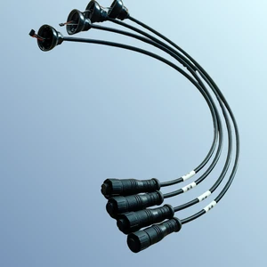 Custom Factory Tinned Copper Cable Assembly Harness M12 4P Waterproof 1.2Pitch Terminal 12V 200mm for Car Camera Module