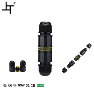 IP68 Waterproof Clamp Connector Nylon 1 in 1 Out 3 P Pin Screwless Quick Cable Connector for Security and Industrial System