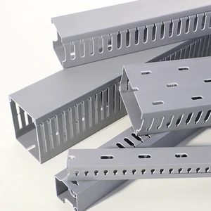 Data Center and Server Room Pvc Panel Cable Trunking Square Flame-retardant Serrated Cable Channel Electrical Wiring Ducts