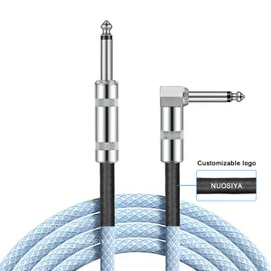 2025 New Trend High Quality Colorful 3M 5M Right Angle to 1/4 Guitar Cable 6.35mm Premium Best Guitar Patch Cable for Guitar