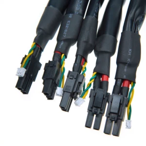 Custom Molex 200456 1212 Power Signal Hybrid Wire Harness with Heat Shrink Tubing Protection and Dual Connector Design