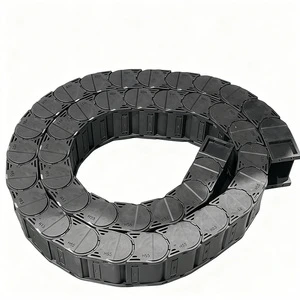 RiSheng Flexible Black Nylon Cable Drag Tray Conveyor For CNC Machine Core Bearing CPS Cable Tow Chain With Customized Dimension