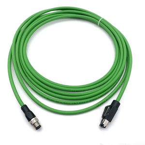 Waterproof 4P 8P M12 Connector RJ45 Plug PVC Jacket IP67 Industrial Profinet/Ethernet Security Camera Computer Automobile