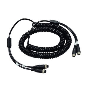 Industrial Use Copper Two-Lane Truck Camera Connection Cable Double-Shielded PVC Signal Transmission Vehicle Spring Wire