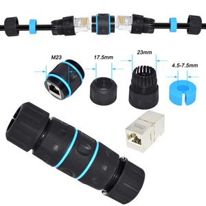 M23 Mini Short Shielded Waterproof Ethernet Cable RJ45 Female Connector IP68 Industrial Ethernet CAT5E Copper Nylon Network