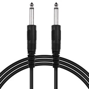 Guitar Cable Black Audio Cable for Electric Guitar Bass Keyboard 1/4 Inch to 1/4 Inch TS Straight Plugs, 1M/3.3ft