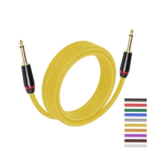 Factory ODM 6.35MM Guitar TS Instrument Cable 1/4 Inch 6.35MM Male Mono Audio Jack to Jack Plug Electric Guitar Audio Cables