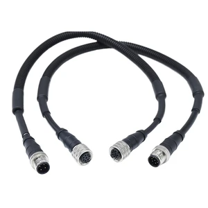M12 Waterproof Connector 4 Pin M12 a X Coded Wire Connectors Custom Male and Female Connectors Electrical Cable