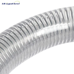 Smooth PVC Steel Wire Reinforced Hose for Suction and Discharge | Anti-Crush Chemical Oil Water Hose | Food Grade Available