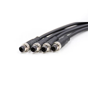 M12 Connector 3 4 5 6 8 12pin Shielded Cable IP68 Waterproof M12 Male/Female Connector Sensor Cable