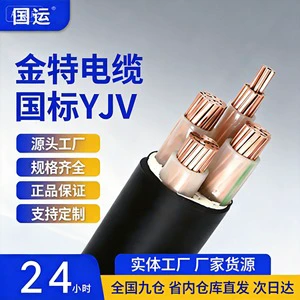 GB Standard YJV/YJV22 0.6/1kV Pure Copper Power Cable, 1/2/3/4/5 Core, 10~300 Mm²