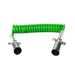 YW950 for Manufacturer sells European-style truck trailer spiral cable ABS/EBS green 7-core 15' trailer connection cable.