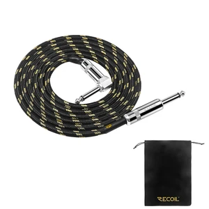 Edge ICA-6 6ft Audio Instrument Cable, Guitar, Amp Cord for Bass & Electric Electric Mandolin, Straight to Right-A