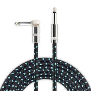 Guitar Cable 10ft Instrument Cable Guitar Cord Bass Guitar Keyboard 1/4 Inch Cable Right Angle Customize LOGO or Size