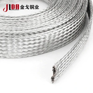 Customized Bare Copper Braided Metal Cable Shielding Sleeve Grounding Strip Interference Wire Sheath for Electrical Shielding