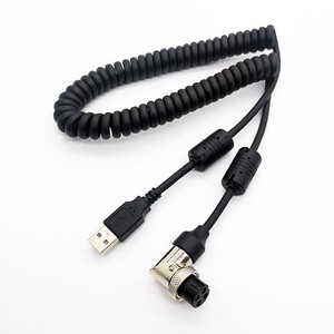 Spring USB GX16 M16 4 Pin Connector Aviation Cable Spiral GX16 M16 Wire Cable Coiled USB GX16 M16 4Pin Aviation Cable