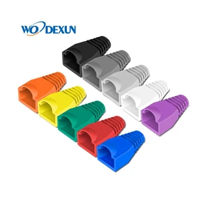 wodexun rj45 connector cover rj45 pc boot cover Protective Sleeve For CAT6 CAT5e Connector Plugs Multicolour Color