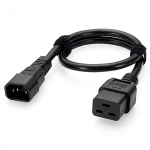 IEC C14 To C19 Power Cord Cable 16 14AWG 15A/250V PVC Insulated For PDU PSU UPS Rack Cabinet Servers