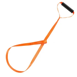 Durable Polyester Deer Drag System with Belt Handle Portable Rope 59in Length 1in Width Orange Webbing Outdoor Hunting Farm Use