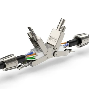 Cat6A Cat7 Ethernet Cable Extender Jack Adapter Full Shielded Toolless Extension RJ45 Lan Connector