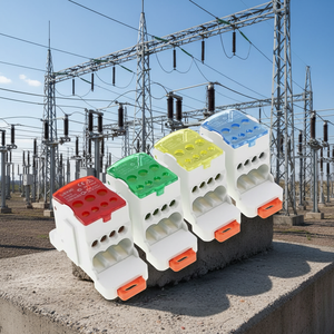 UKK 80A Unipolar Terminal Block DIN Rail Mounted Power Distribution Connector 5-10 Mm2 Screw Connection Electrical Cabinet 21-30