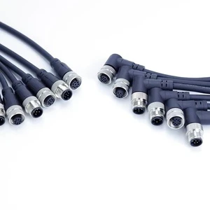 Custom IP67 IP68 Waterproof Circular Wire Harness, M8 M12 Sensor Connector Cable, 3/4/8Pin Male Female for Industrial Use