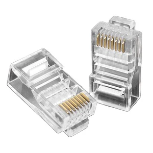 Factory Priced 8P8C Network Connector RJ45 Plug Terminals for Cat5 Cat5e Cat6 Cable