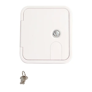 SEAFLO Square Cable Hatch Cover RV Camper Trailer Marine Boat ABS Waterproof Electrical Access Door Lock Keys White/Black UV