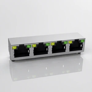 HC-RJ45-5JA-4-2 RJ45 Connector 8P/8C 1X1 100 BASE-T Without Shielded With LED 8P8C Female Gigabit For Networking