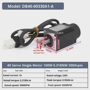 A49PH-12V22D6B Single-Phase Servo Drive/Servo Motor/Encoder Cable Motor 400/600/750/1000W Vertical Mount Accessories