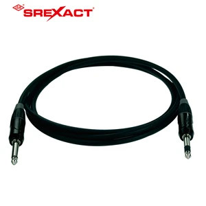 SREXACT Black Boot Guitars 6.0mm 6.35mm Mono Phone Plug Nickel Plated Zinc Alloy Audio Cable 1M