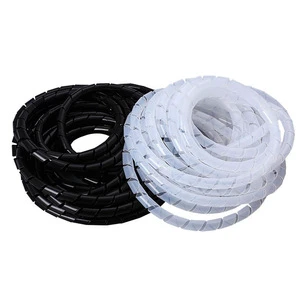 Custom Size Black Bobbin Plastic Spiral Wrapped Wire Electronic Cable Tidy Kits with PE Wire Winding Tube for Protect Cables