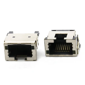 RJ45 Connector Mid Mount RJ45 Socket 8P8C Connector Female Connector with Led Light