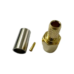 RP-SMA-C-J3 Male SMA Connector Copper Gold Plated RP SMA Male Connector Crimp RG58 Cable