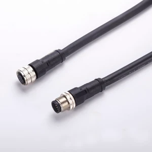 Circular M8 Connector Straight/Angle Male Female Unshielded Waterproof Cable PVC / PUR Circular M8 Overmolded Connector