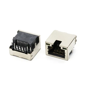 RJ45 Socket Connector with Led Light Through Hole Network RJ45 8P8C Female Connector