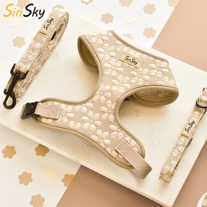 SinSky Custom Personalized Pet Dog Harness Fashion Eco Friendly Dog Harness And Leash Set Comfortable Breathable Dog Harness Set