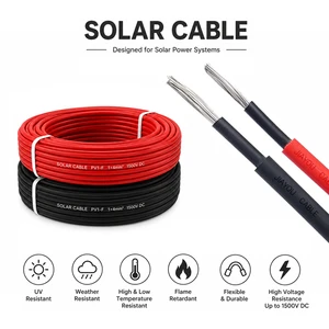 Halogen-Free UV Resistant 1.5-50mm2 Tinned Copper PV1-F H1Z2Z2-K Solar Cable for Photovoltaic & Renewable Energy Systems