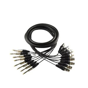 Channels Snake Cable Bulk Guitar Cable XLR Female to 6.35mm TRS Jack Plug Stage Snack Cables for OEM