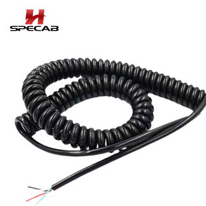Heavy Duty TPU Spiral Coiled Control Cable 5 8 Core Retractable Signal Wire for CNC Machine Robot Arm Industrial Equipment