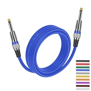 Factory OEM Instruments Electric Guitar Plug Cable Wire High End 6.35mm to 1/4 in Mono Shielded Bass Cable for Guitar Amplifier