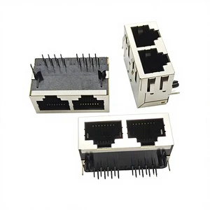 GLGNET EXW High Quality 99TD 2*4 100/1000BT W/O EMI TAB W/LED Ethernet RJ45 Jack Magnetic Connector