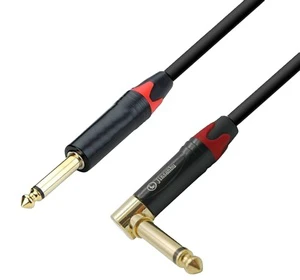 ROHS CE Jinsanhu Straight Right Angle 1/4 Inch (6.3mm) 1m Instrument Guitar Audio Oxygen-free Copper Braided Cable PVC Jacket