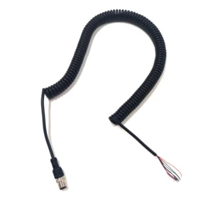 Spiral Coiled Wire Cable 4 Core 24AWG Power Cable with Aviation Plug for Tools & Automation