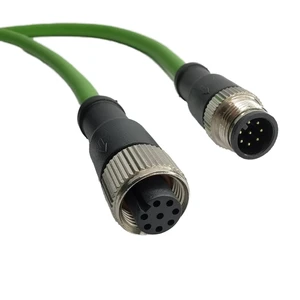 SHANWEI M12 Connector 8 Pin a Code Male and Female RJ45 Plug Industrial Ethernet Cat Cable Assembly Shielded Wiring Harness