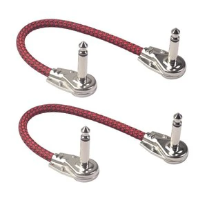 6.35mm Right Angle Guitar Patch Cable | Low-Profile Pancake Connector | High-Purity Copper for Pedalboard