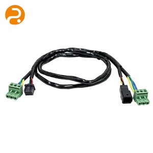 ROMTRONIC Black Tape-Wrapped Multi-Pin Adapter Wire Harness Green Terminal Block Conversion Cable For Automation Instrument