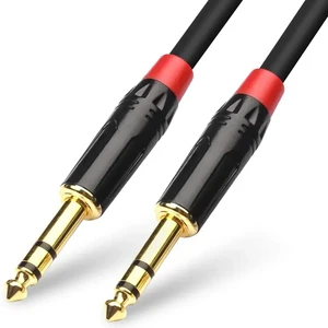 Guitar Instrument Cable 6.35mm (1/4) TRS to 6.35mm (1/4) TRS Stereo Audio Cable for Electric Guitar Mandolin Bass Amplifier,