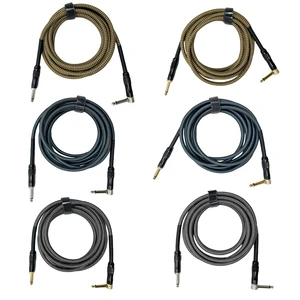 Factory OEM Logo High Quality 6.35 Cotton Mesh Woven Electric 3M Noise Reduction Audio Guitar Instrument Cable